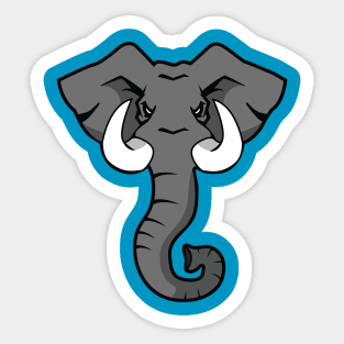 Elephant Head Mascot Sticker